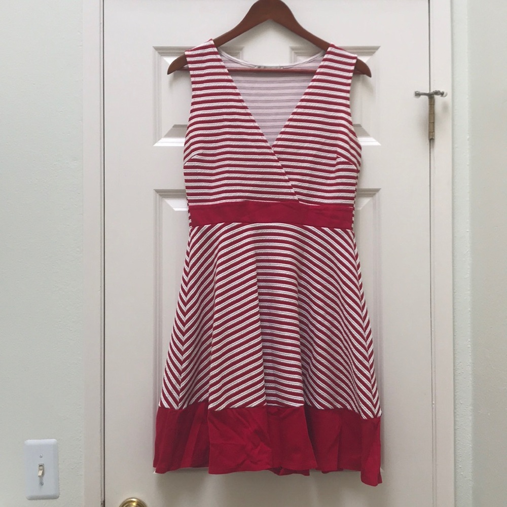 Red stripe a-line dress